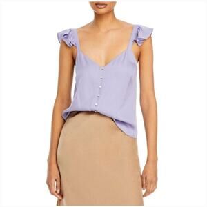 Theory Silk Ruffle S Lavender Flutter Sleeves Blouse Seen On TV Luxury SoftGirl